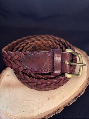 Braided vintage Brown Leather Men’s Belt - Classic Casual Style 44